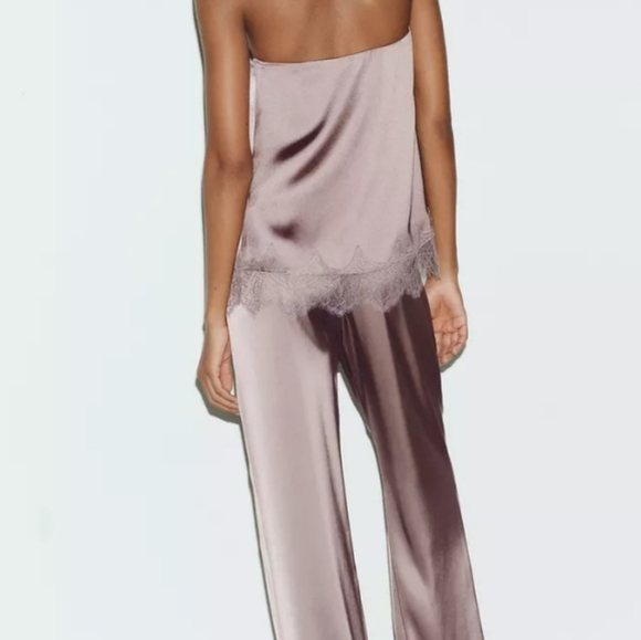 Zara Satin Effect Lace Top - Picture 4 of 6